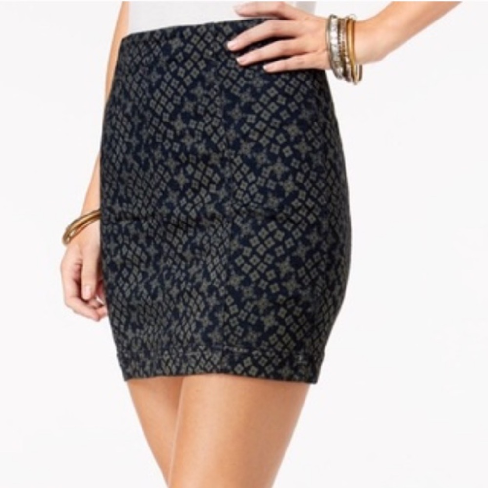 Free People Patterned Mini Skirt